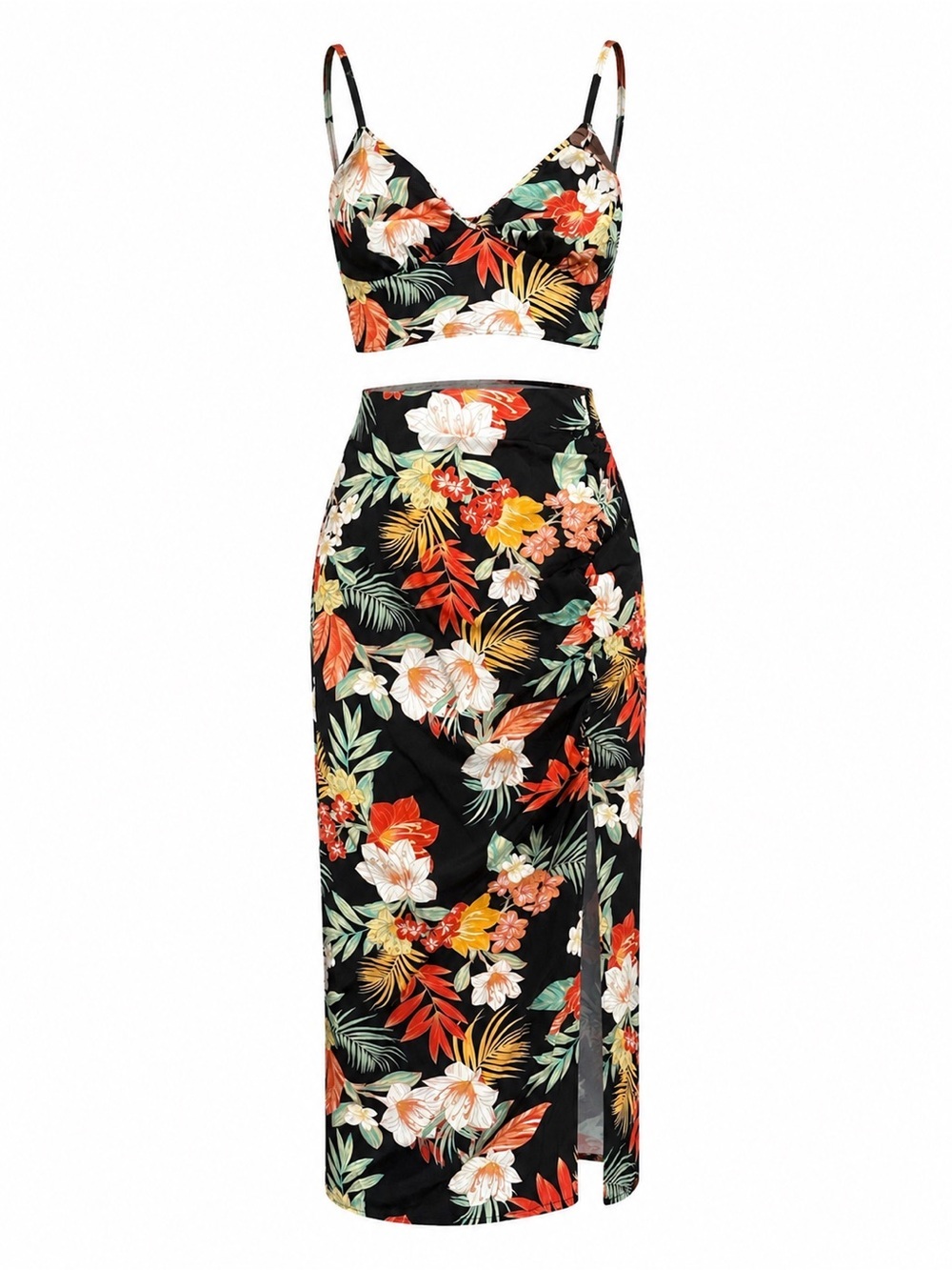 SHEIN Curve NWT tropical top and maxi anirt, 3X